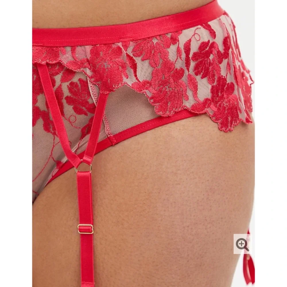 NWT TORRID Mesh Embroidered Garter Belt - Picture 2 of 8